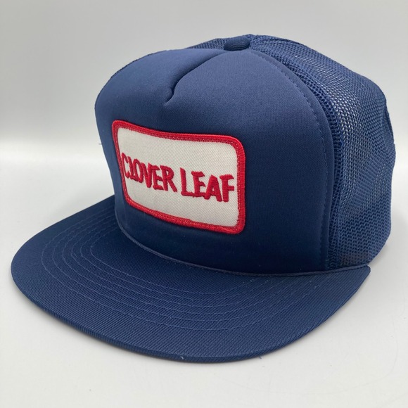 Vintage Clover Leaf Trucker Hat Navy Blue Mesh Snapback Adult One Size Fits All - Picture 2 of 8
